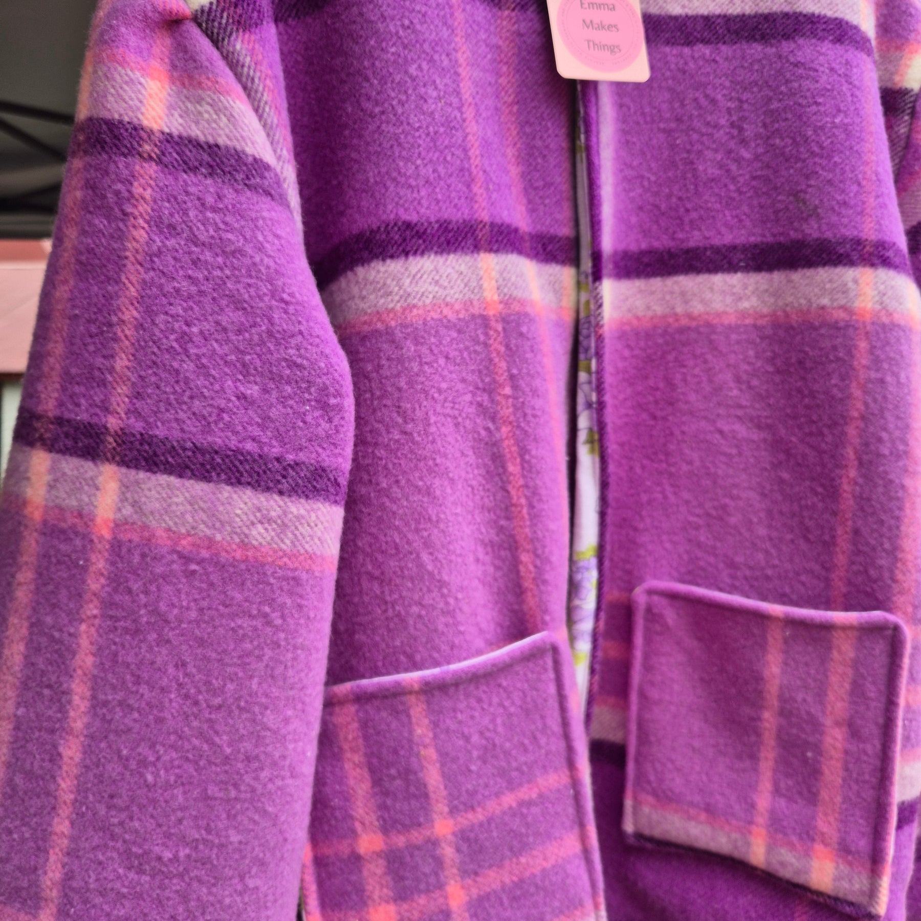 Upcycled woollen blanket jacket size 20