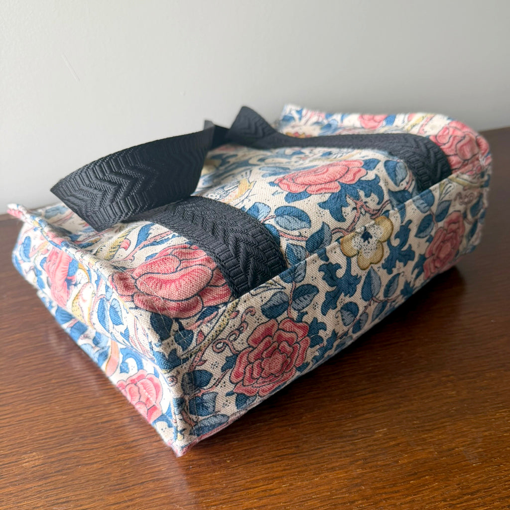 Handmade tote bag | Luggage strap | Floral
