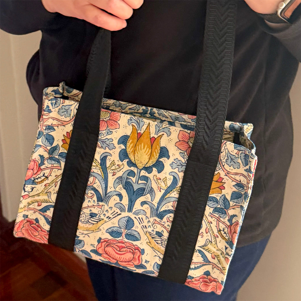 Handmade tote bag | Luggage strap | Floral