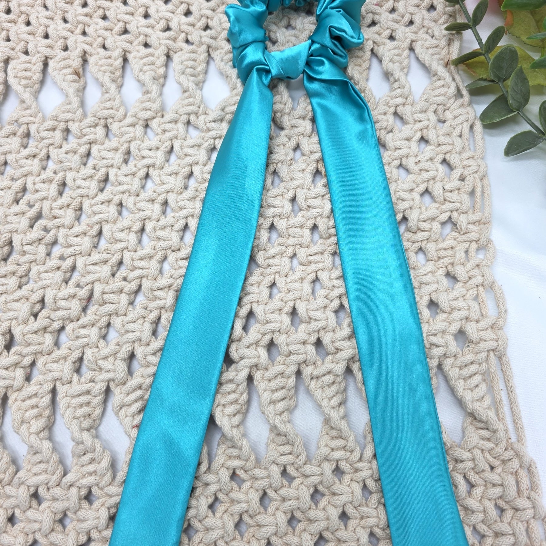 Satin Scrunchie Bow, Handmade Hair Ties, Ponytail Bands,