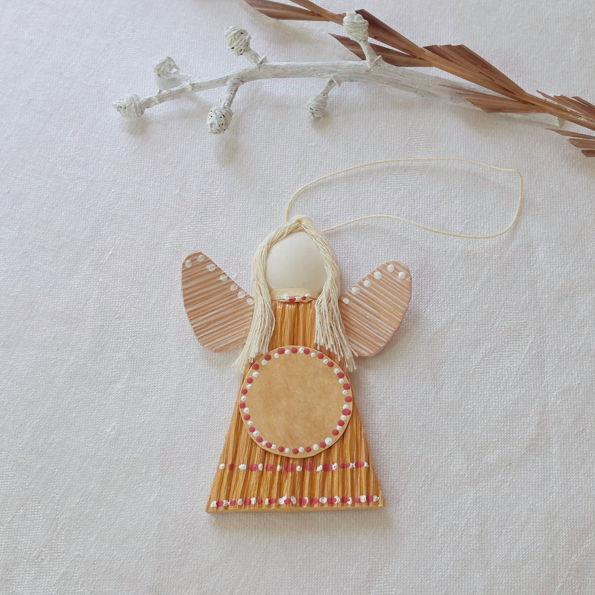 Hello - Palm Angel Christmas Ornament, Set of three