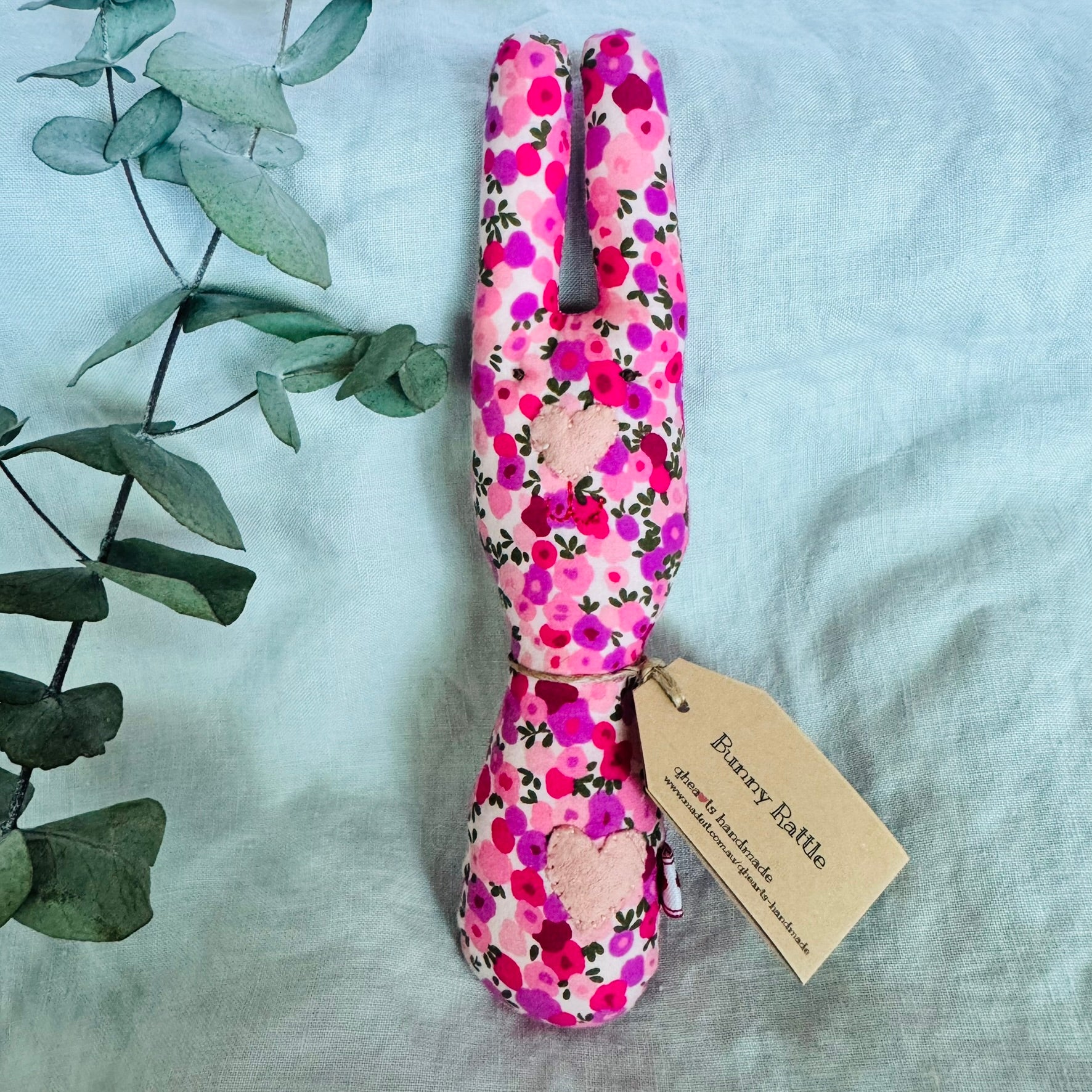 Handmade Bunny Rattle - Lots of options including Liberty