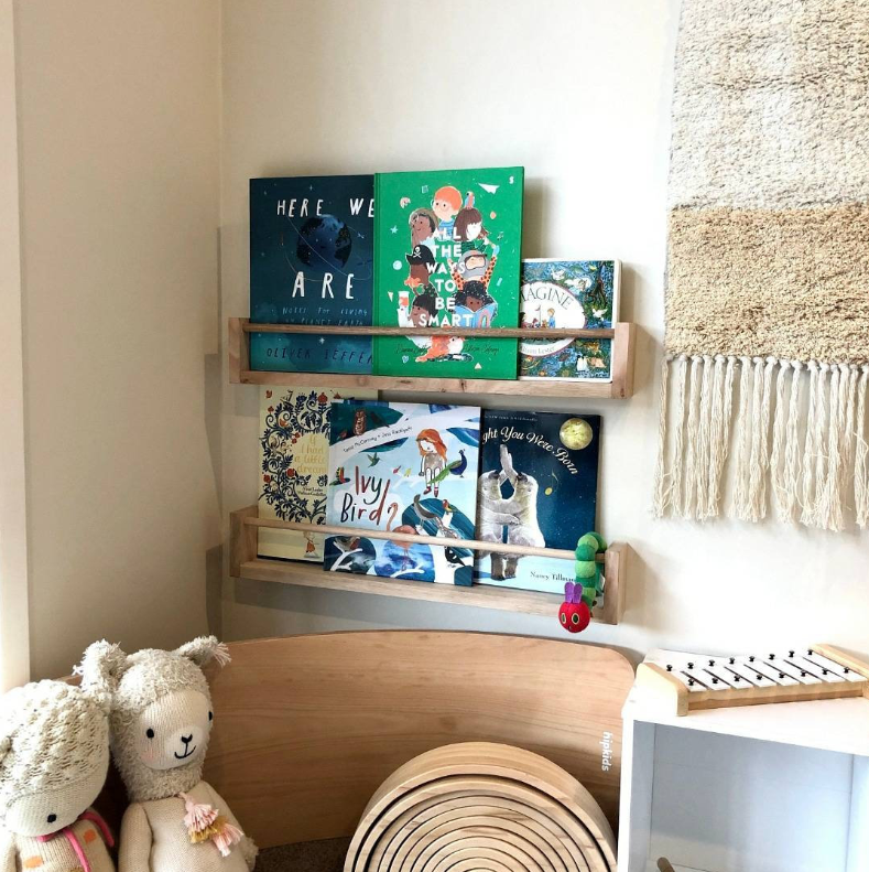 Tasmanian Oak Kids Bookshelf. Spice rack.