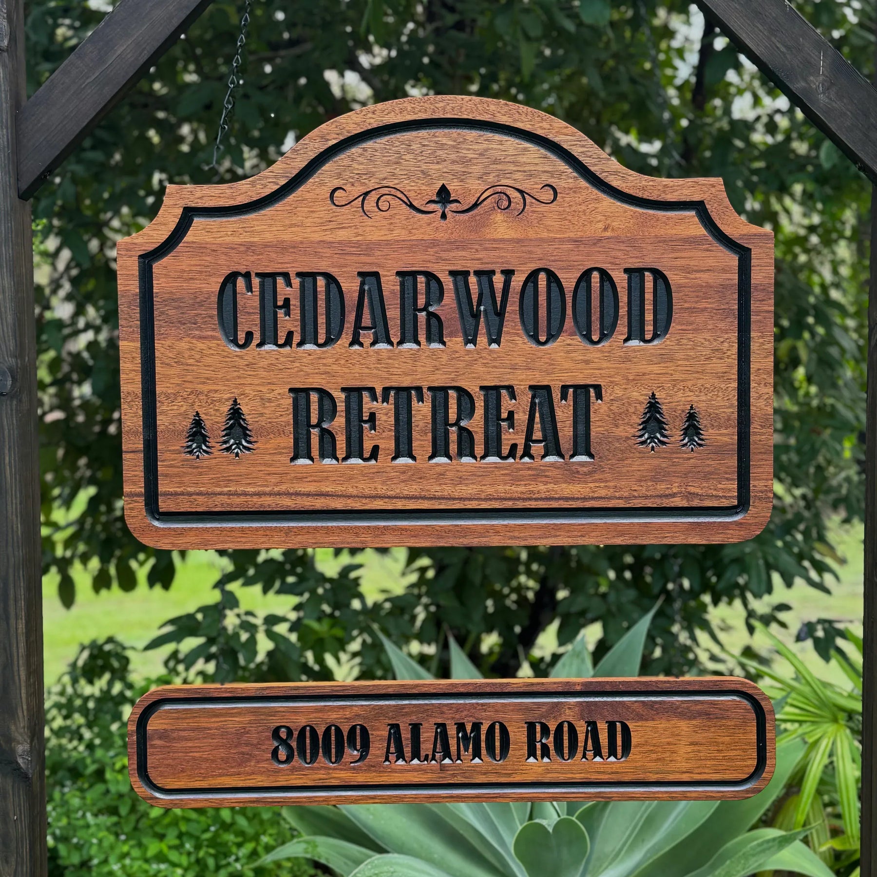 Personalized Solid Wood Farm Entrance Sign for Acreage & Country Homesteads