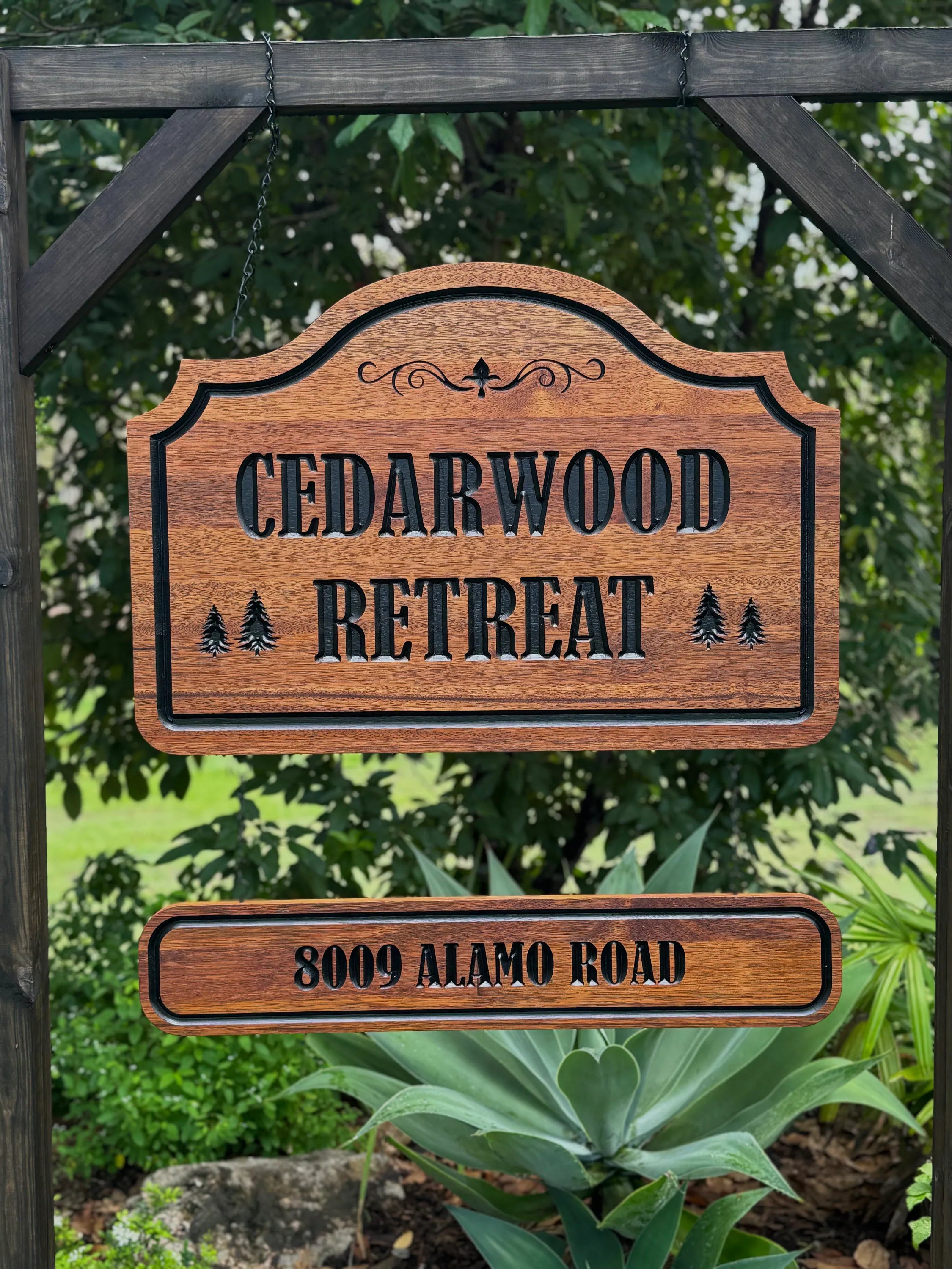Personalized Solid Wood Farm Entrance Sign for Acreage & Country Homesteads