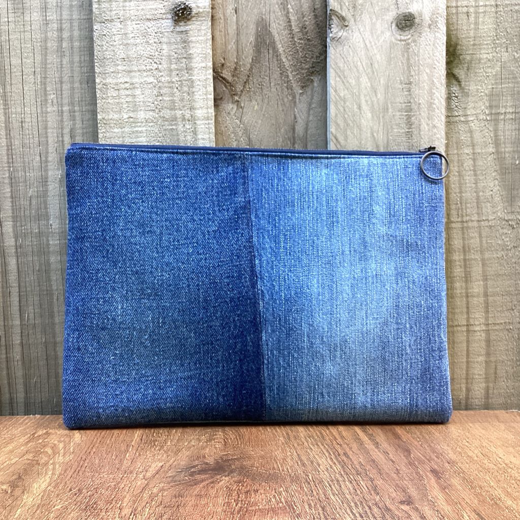 Large Upcycled Denim Pencil case – Scrappy