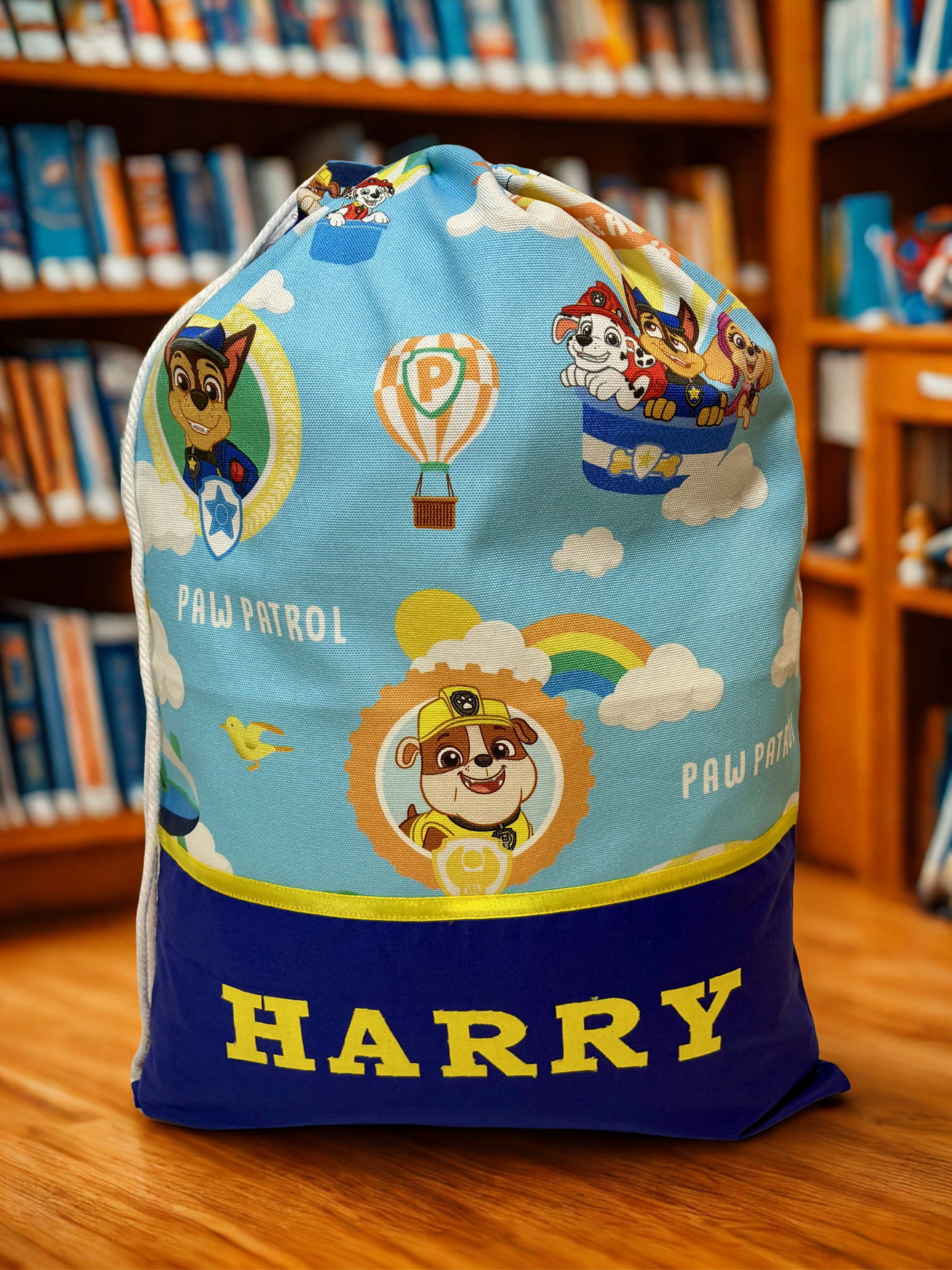 Children's Library Bag , Handmade, Personalised