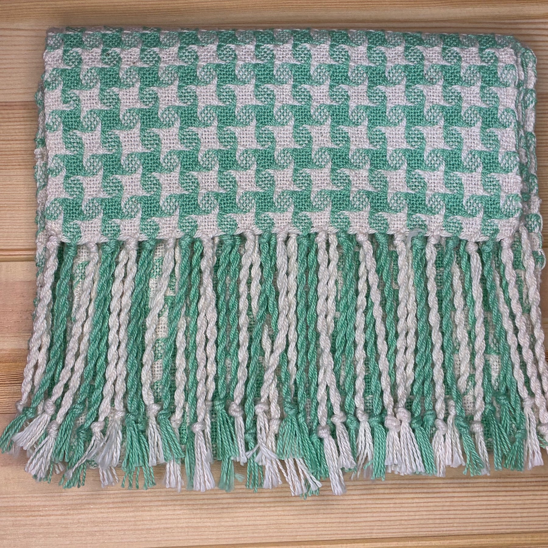 Mint Starburst - 100% cotton Handwoven Neck Scarf