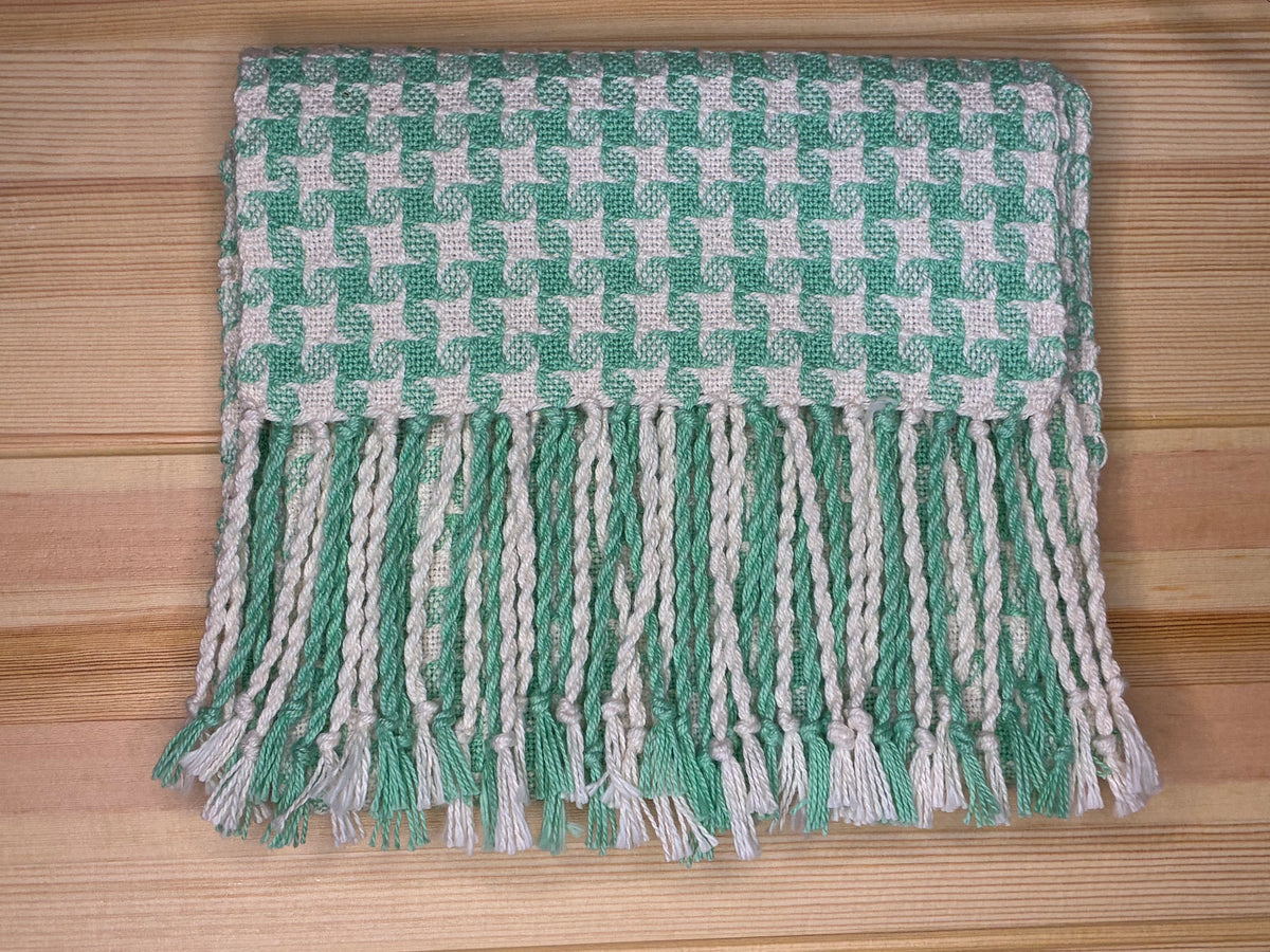 Mint Starburst - 100% cotton Handwoven Neck Scarf
