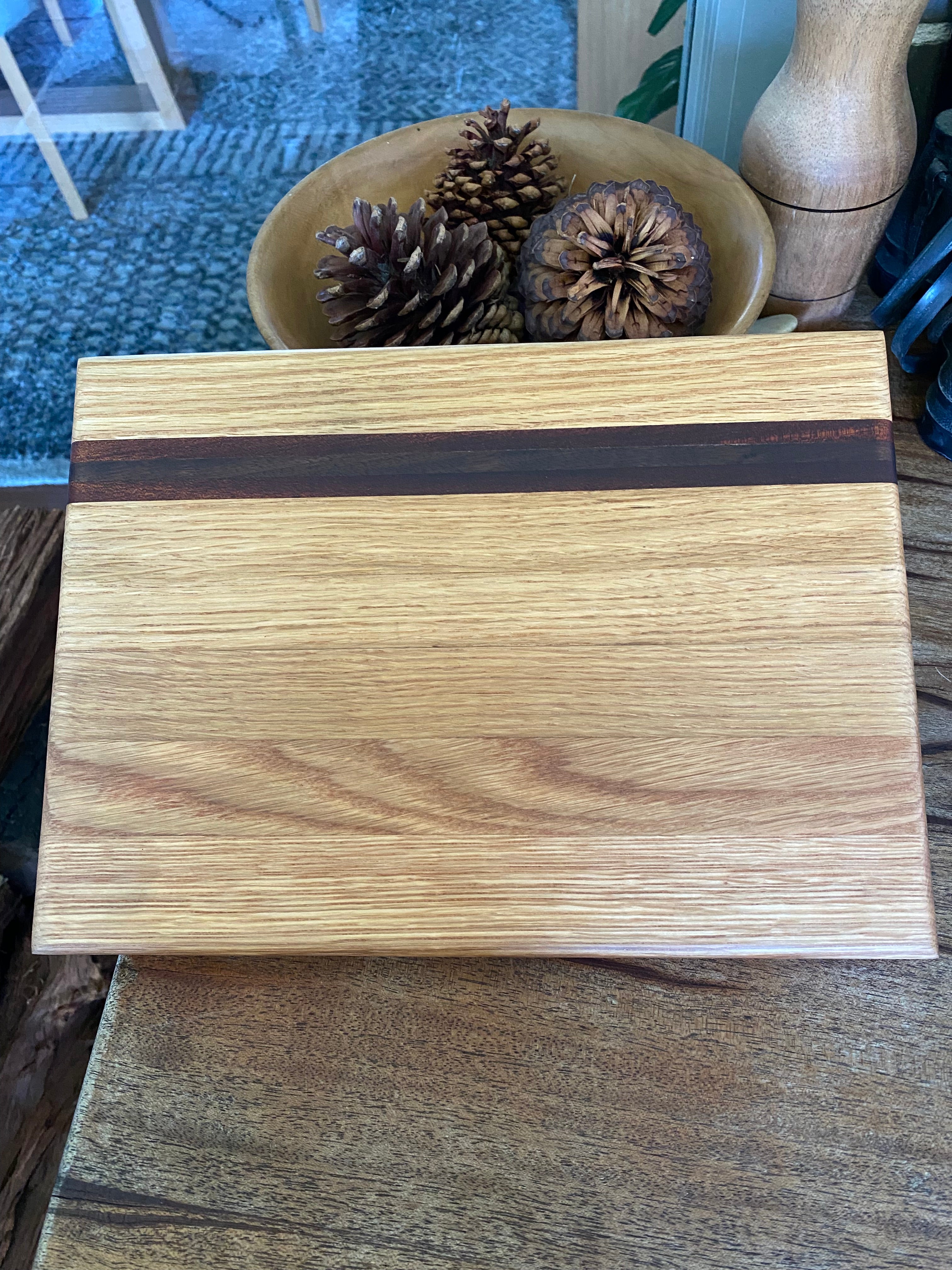 Handcrafted Walnut & Oak "Personal" Serving Board – The Perfect Morning Companion