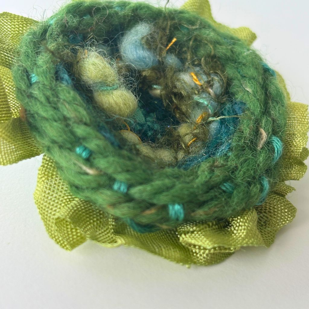 Handwoven Brooch - Green