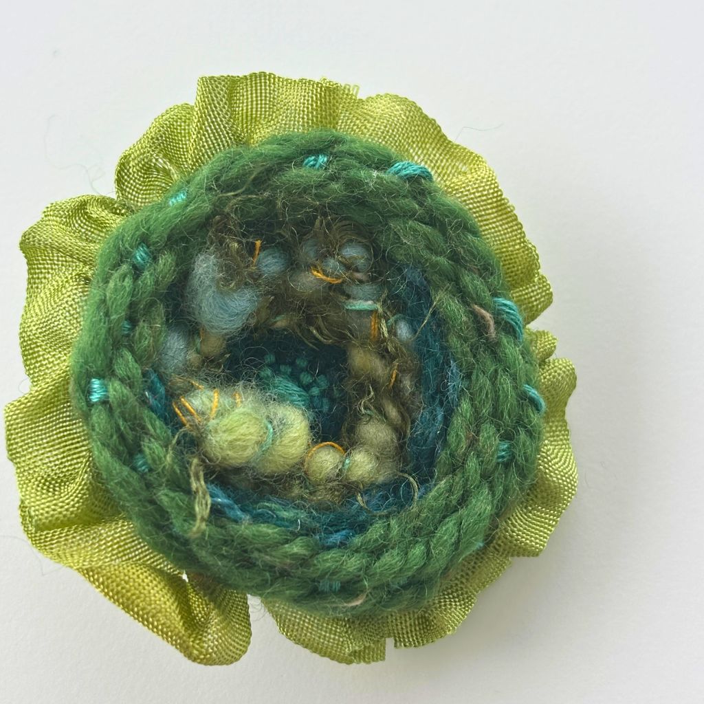 Handwoven Brooch - Green
