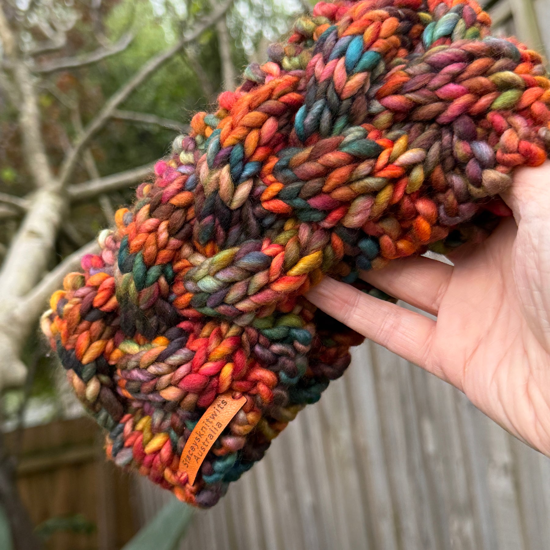Hand Knitted Merino Headband, Colorful Rainbow Headband