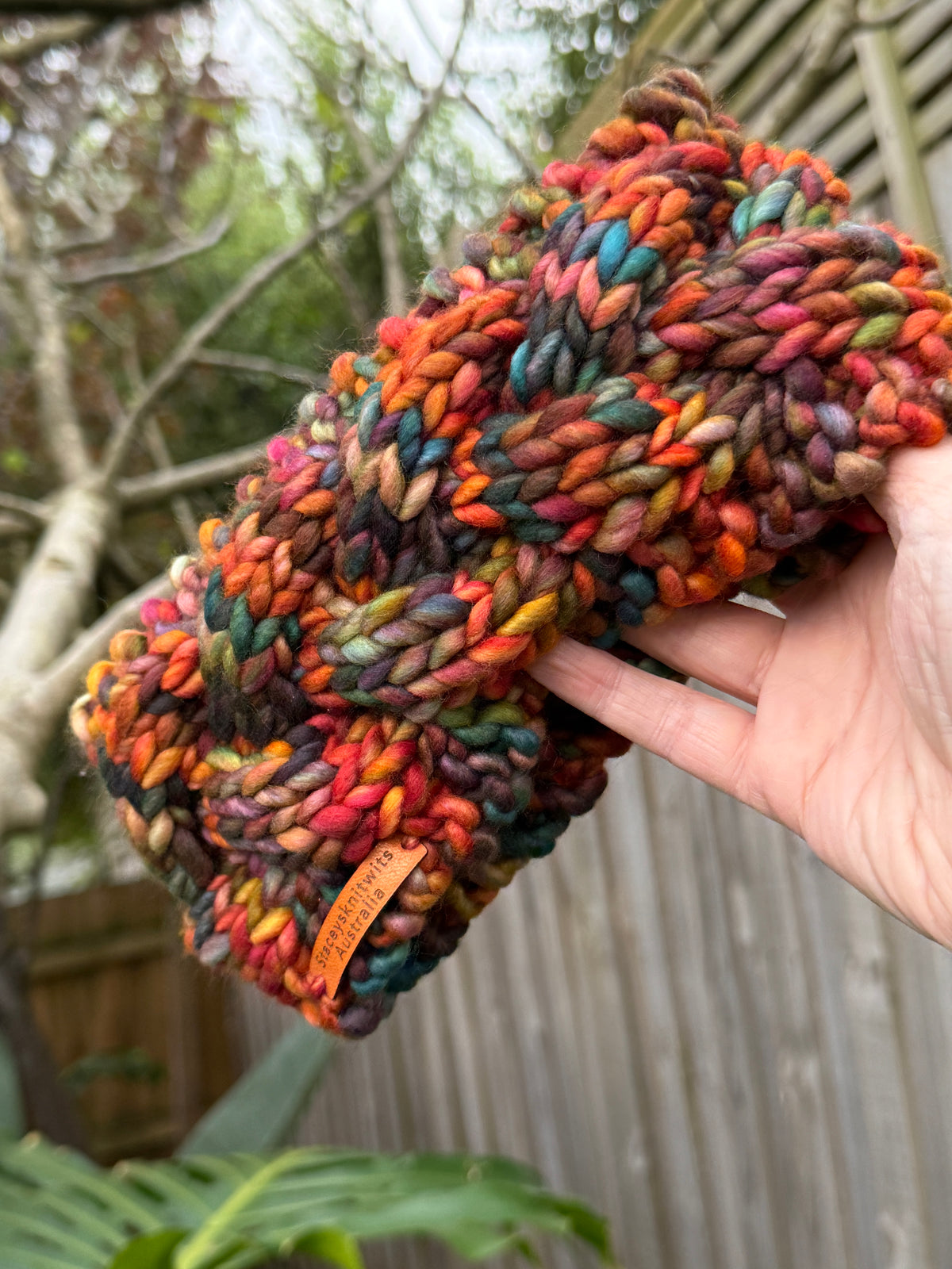 Hand Knitted Merino Headband, Colorful Rainbow Headband