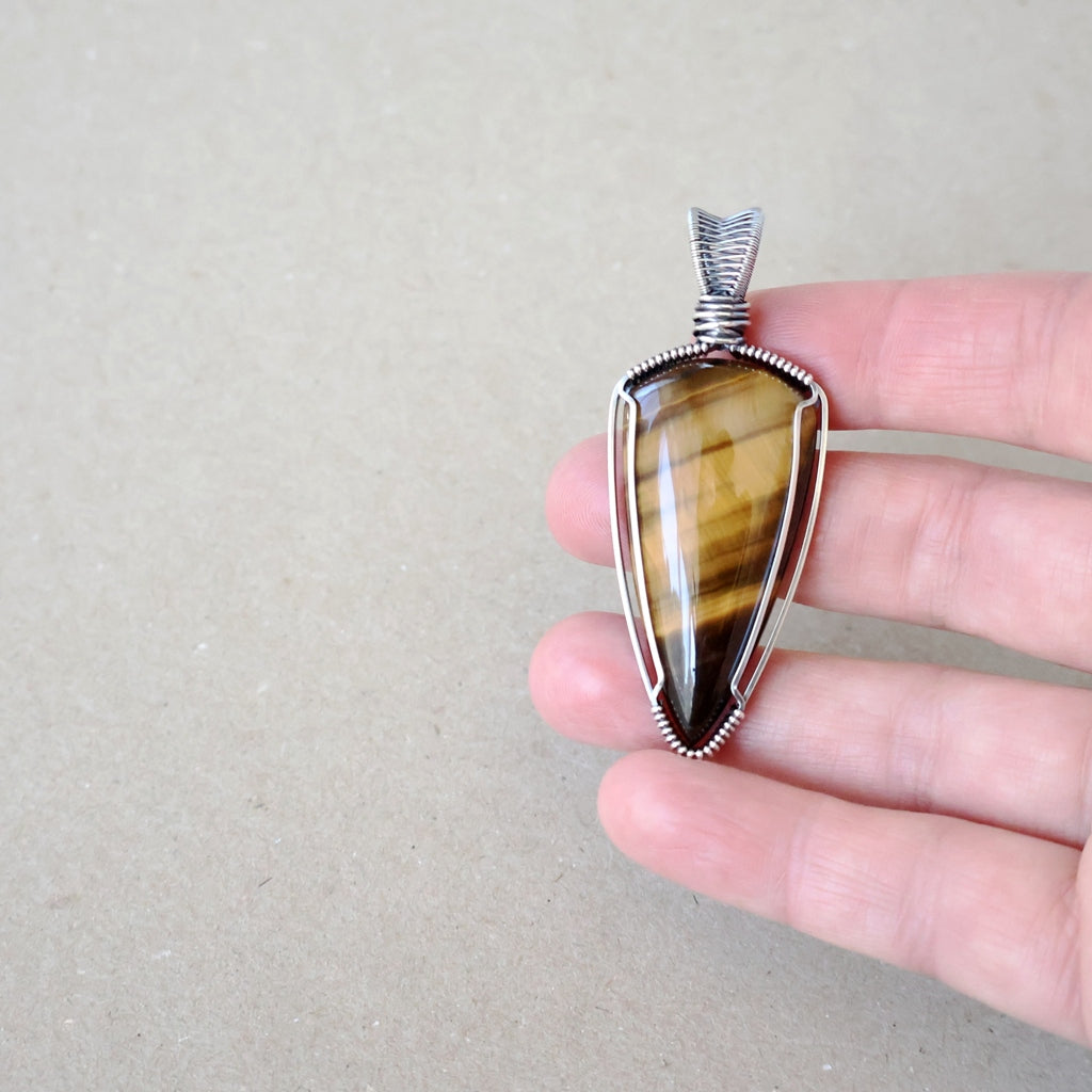 Sterling Silver Tiger Eye Pendant ~ Talisman of Confidence