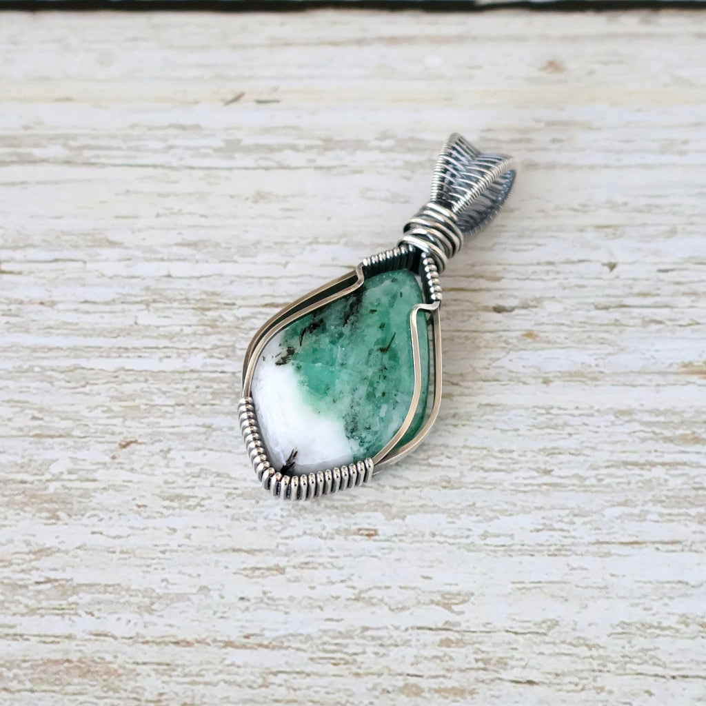 Sterling Silver Emerald Pendant ~ May Birthstone ~ Talisman of Love and Compassion