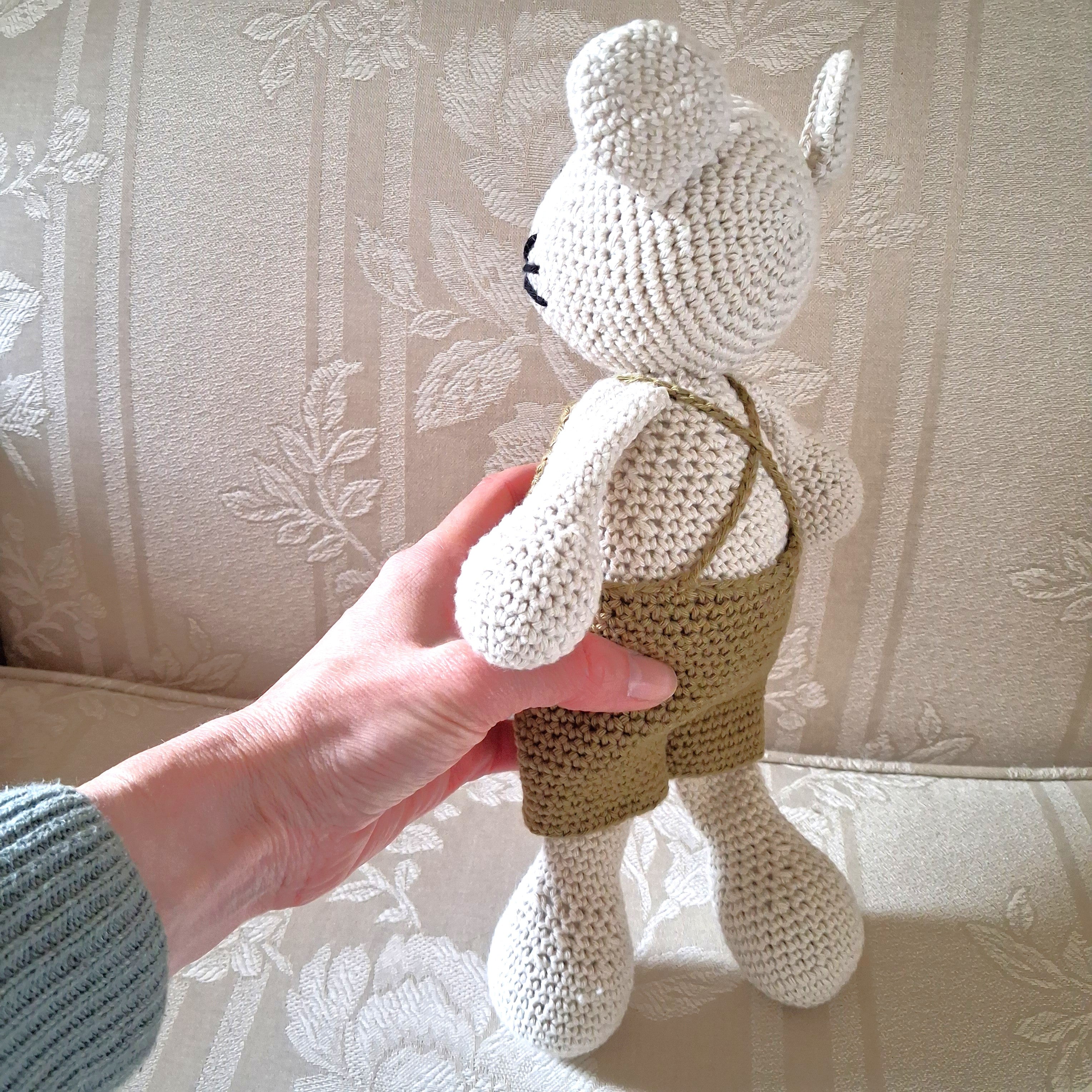 Handmade Crochet Toy Mouse - 100% Cotton