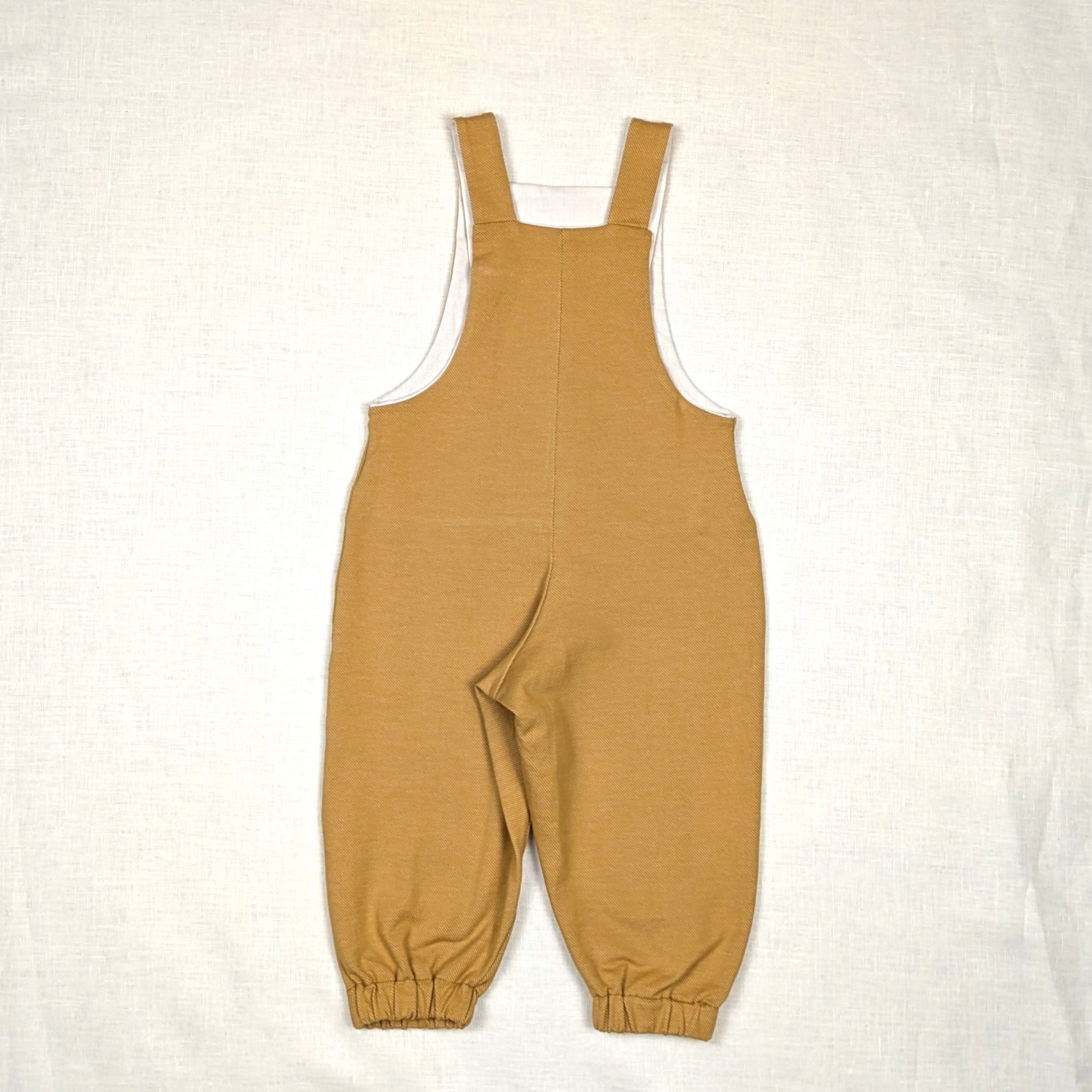 Handmade Long Childrens Overalls | Mustard Stretch Denim Collection | sizes 0-3y