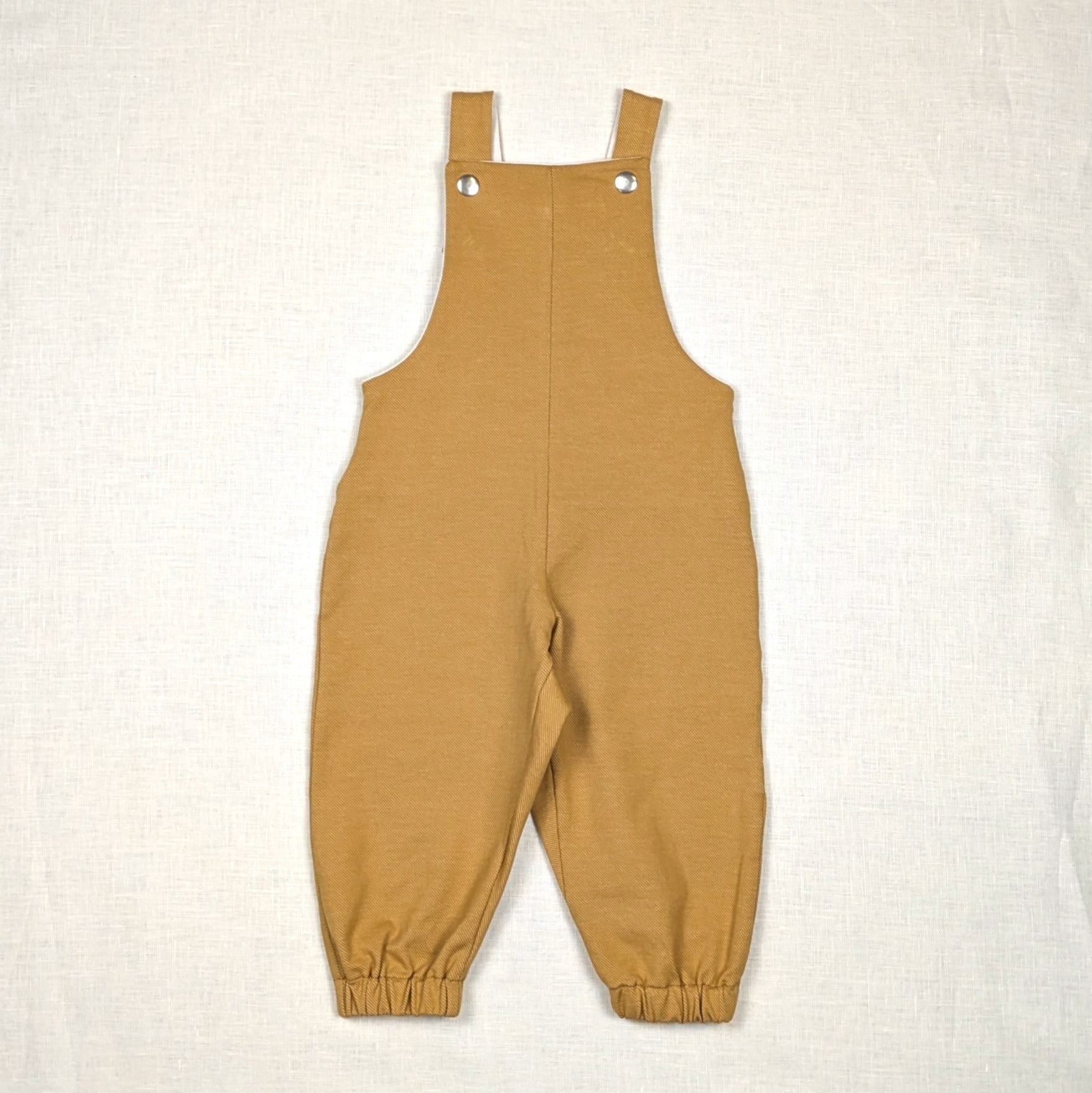 Handmade Long Childrens Overalls | Mustard Stretch Denim Collection | sizes 0-3y