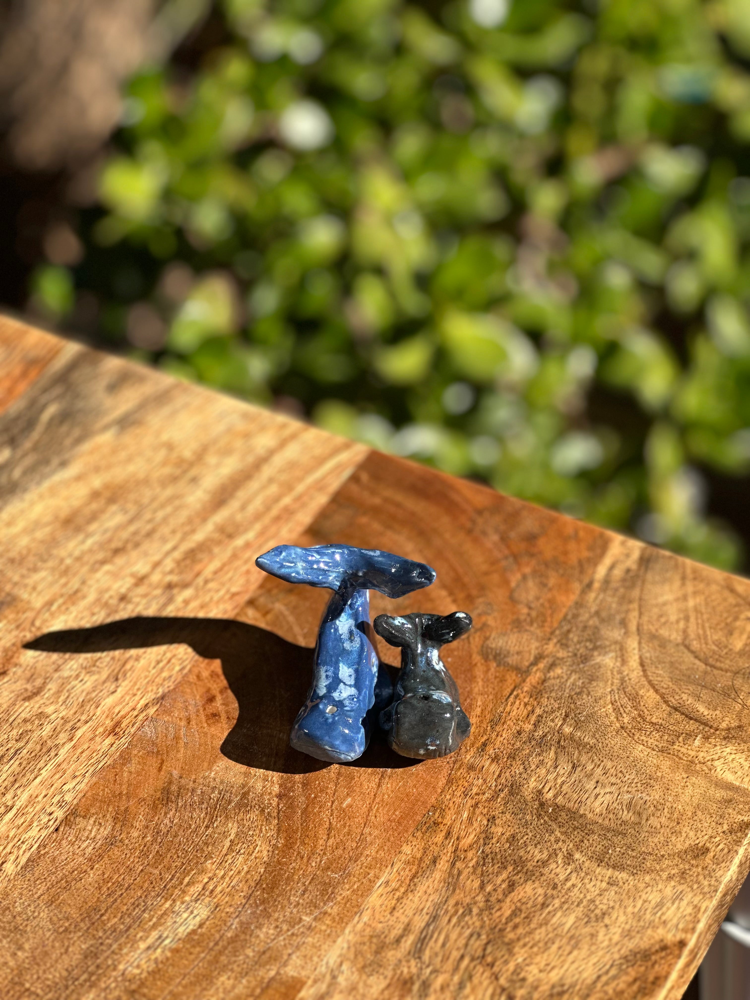 Whales | Handmade Porcelain Ornaments | Pair of Tails