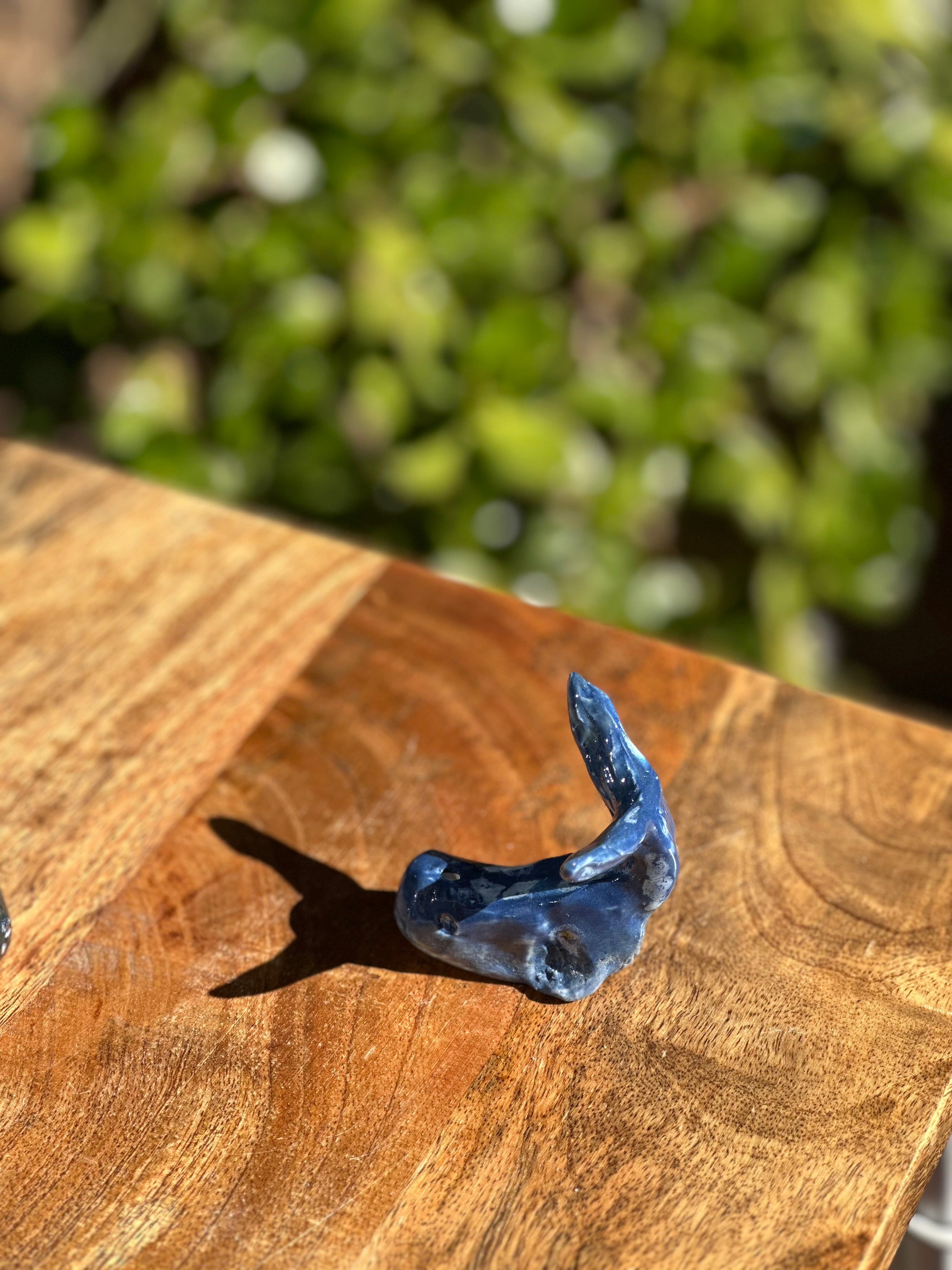 Whales | Handmade Porcelain Ornaments | Pair of Tails