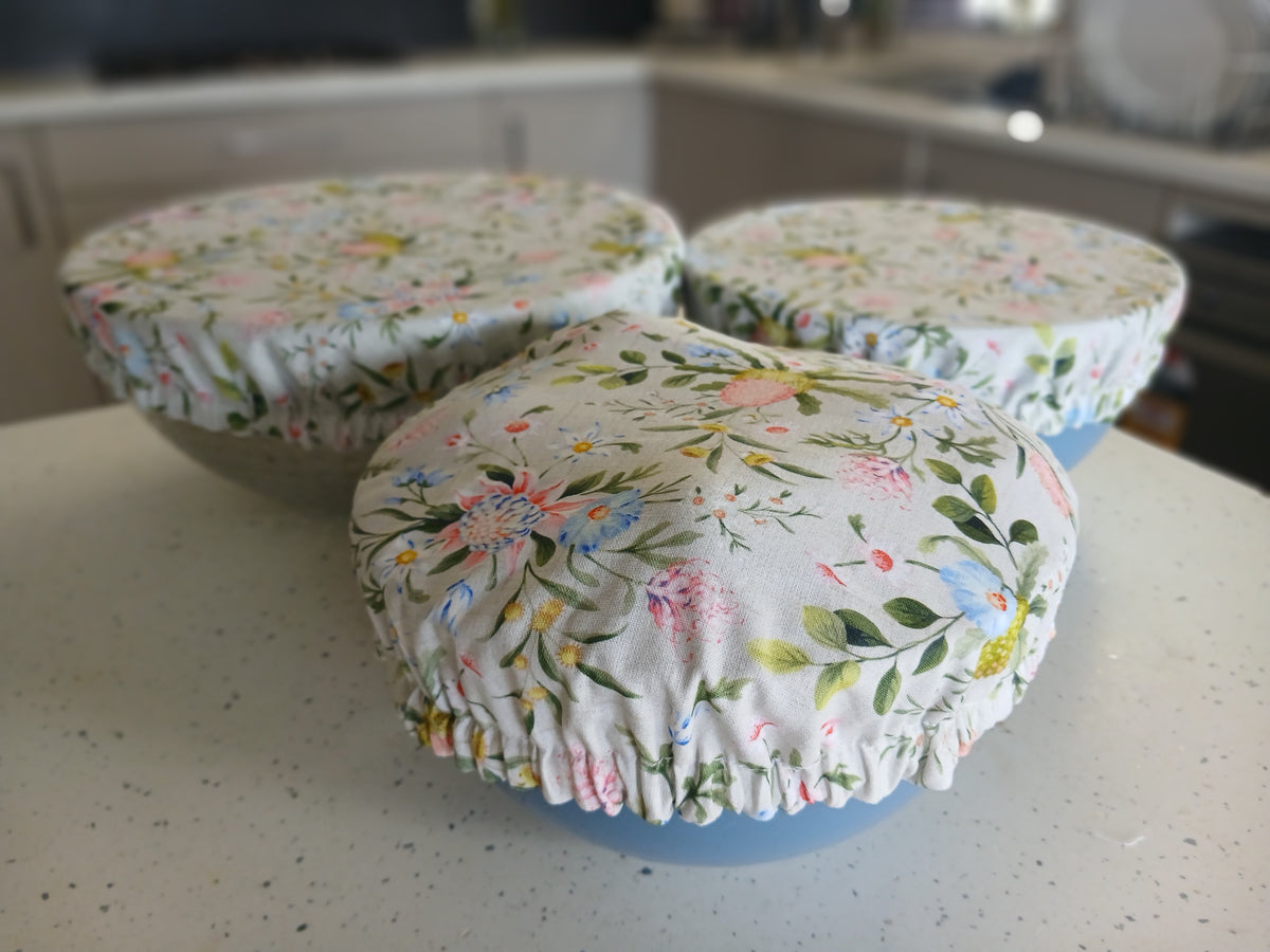 Reversible Reusable Bowl Covers Set of 3 - Alternate fabrics - 2 Looks in 1 - Handmade