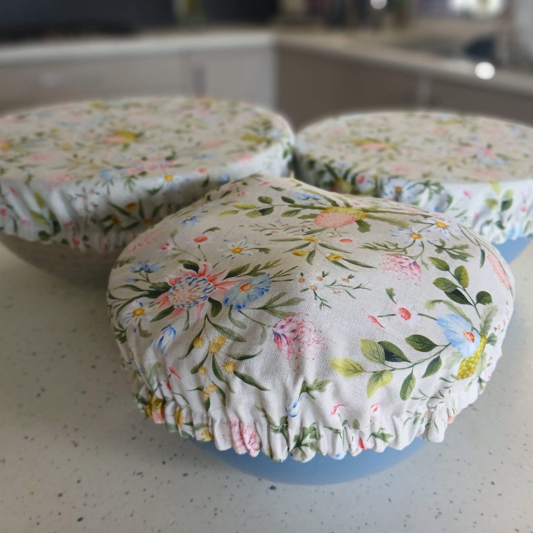 Reversible Reusable Bowl Covers Set of 2 - Alternate fabrics - 2 Looks in 1 - Handmade