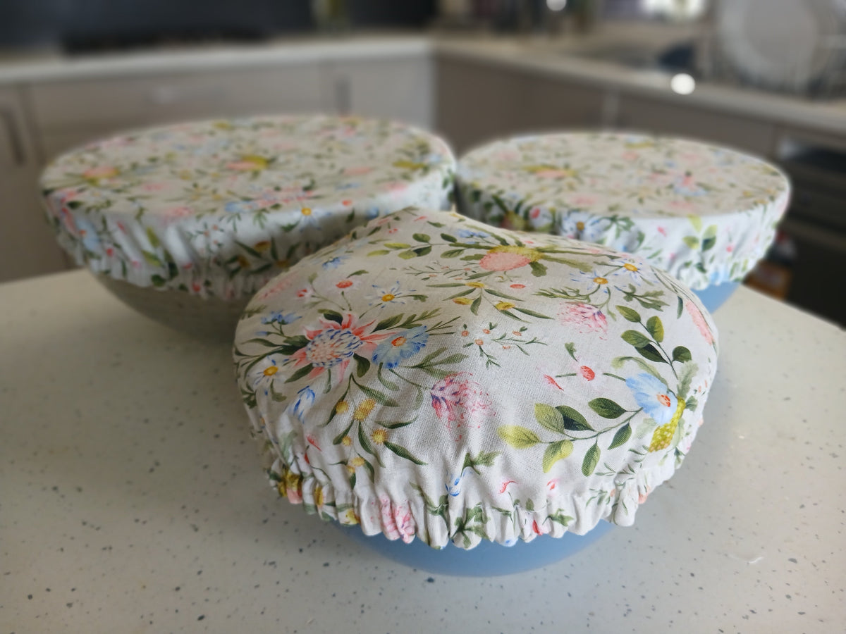 Reversible Reusable Bowl Covers Set of 2 - Alternate fabrics - 2 Looks in 1 - Handmade