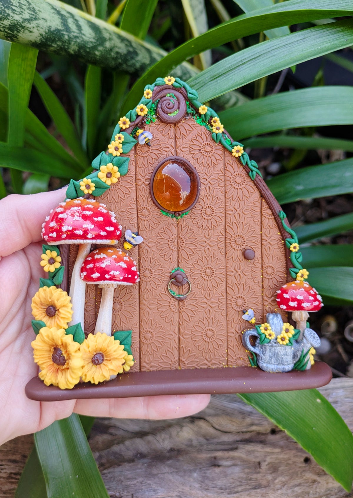 Summer Sunflower Fairy Door