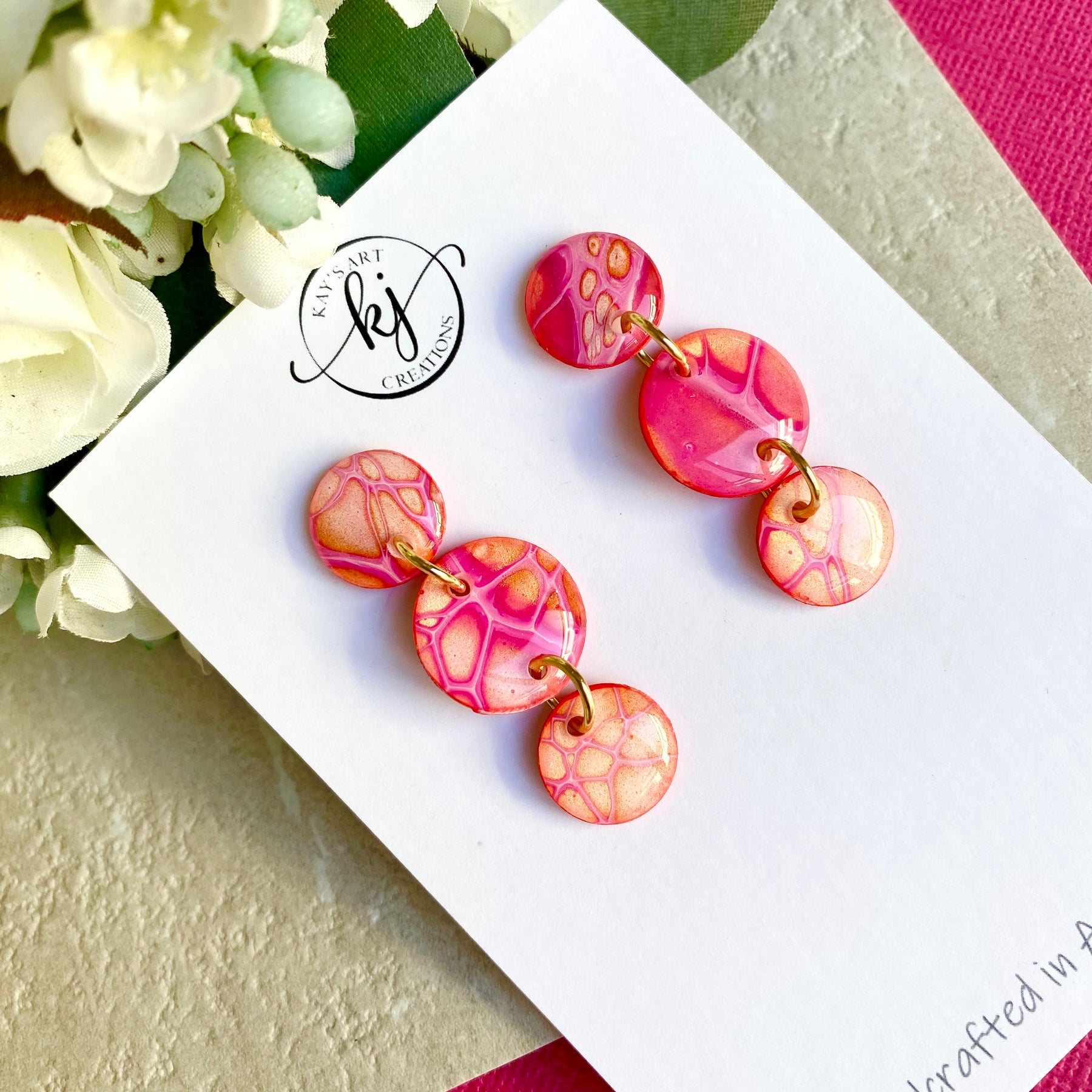 Pretty Pink Artisan Stud Earrings
