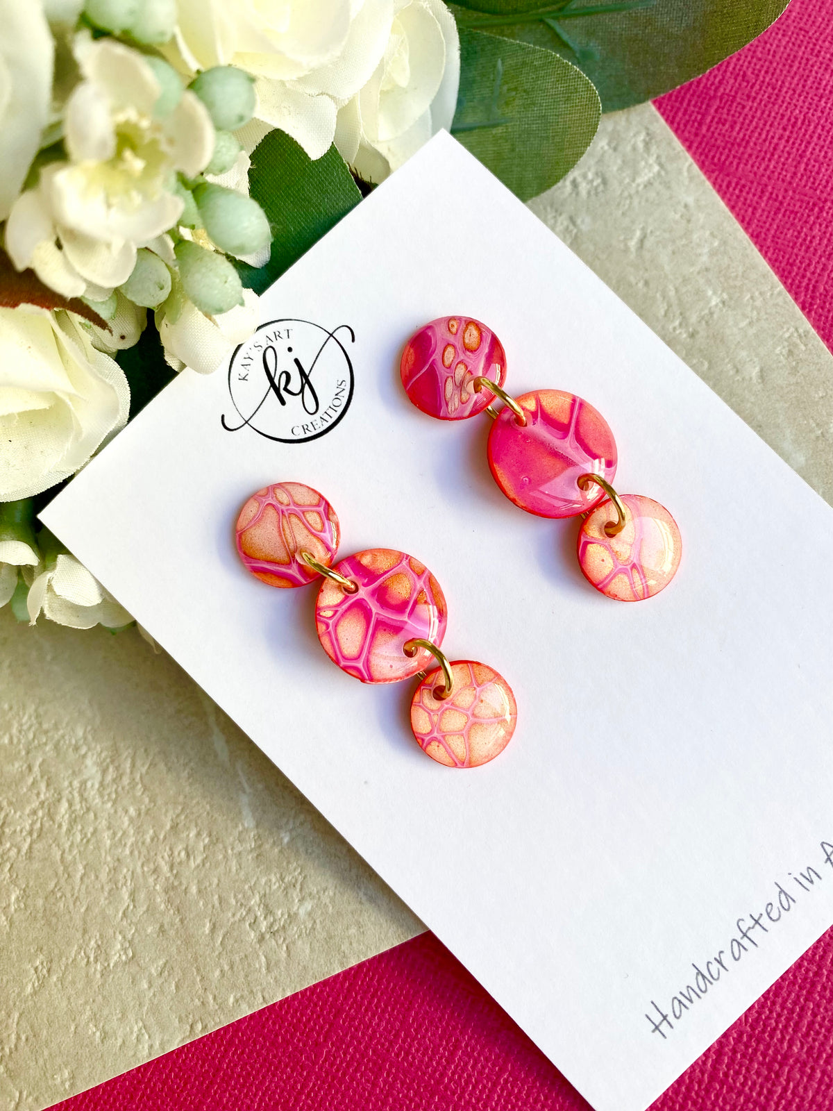 Pretty Pink Artisan Stud Earrings
