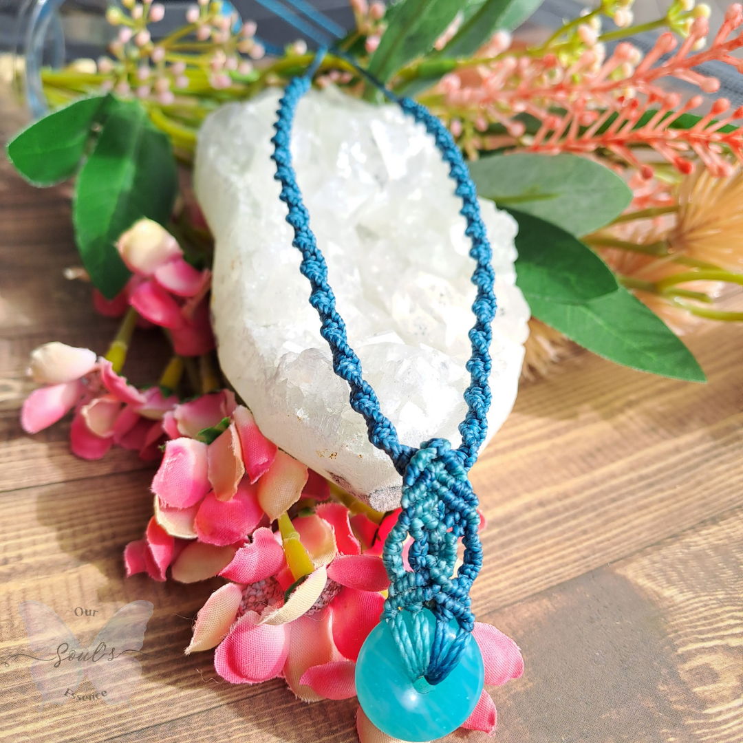 Amazonite Micro Macramé Necklace