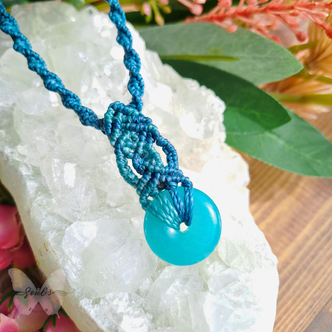 Amazonite Micro Macramé Necklace