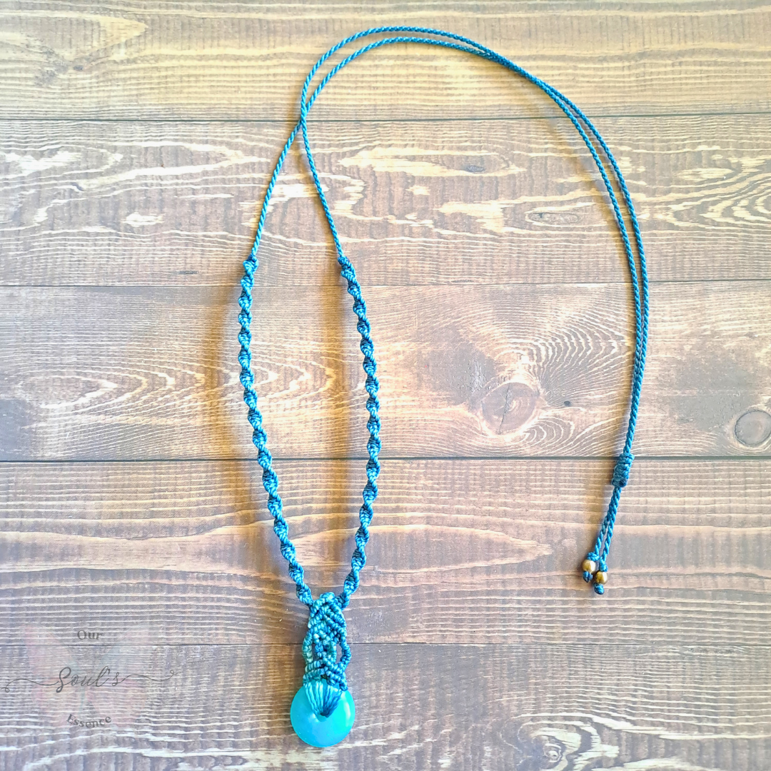 Amazonite Micro Macramé Necklace