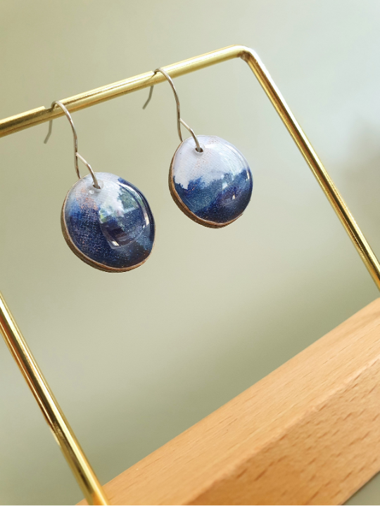 The Bubblegum Sky Collection | Resin art jewellery | Small and medium dangle earrings
