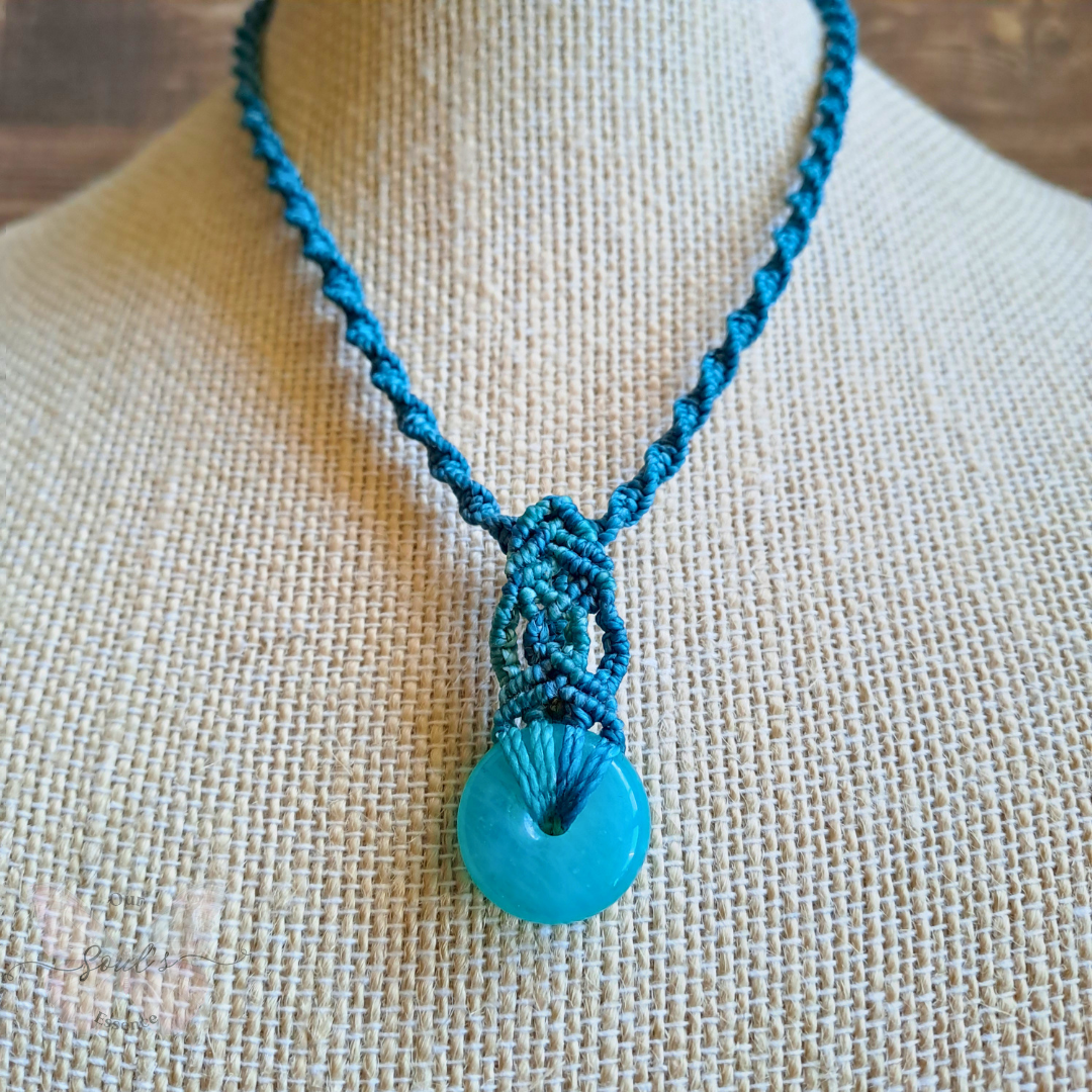 Amazonite Micro Macramé Necklace