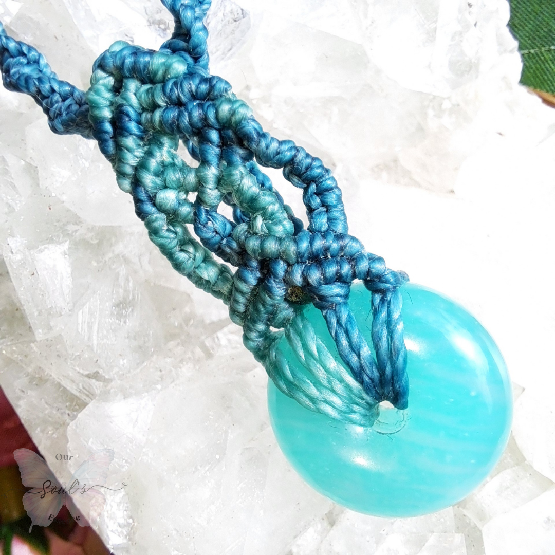 Amazonite Micro Macramé Necklace
