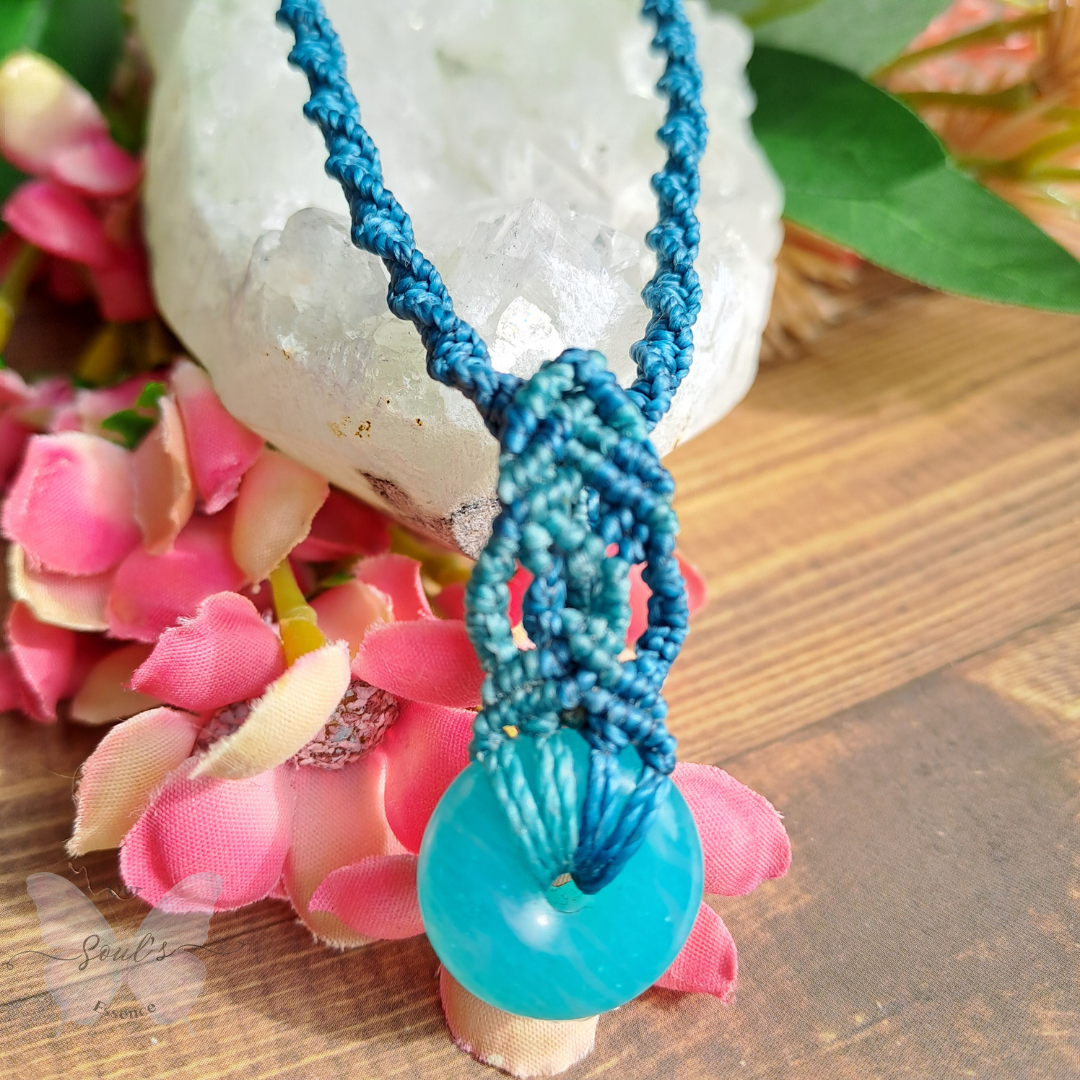 Amazonite Micro Macramé Necklace