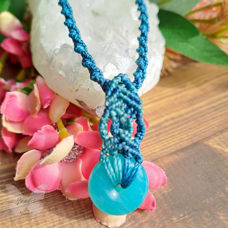 Amazonite Micro Macramé Necklace