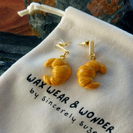 Butter Croissant Earrings | Food Inspired Statement Earrings