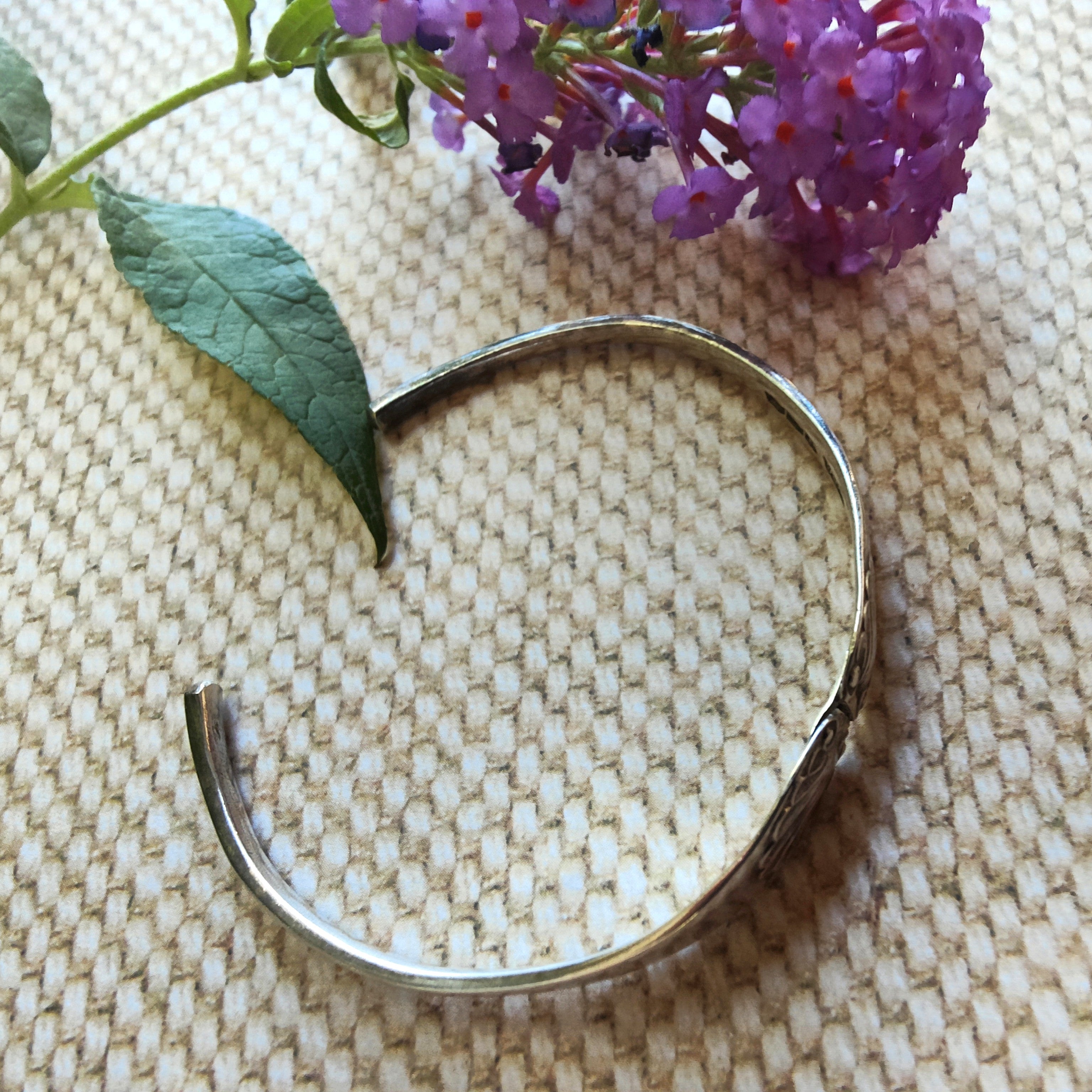 Sterling Silver Vintage Spoon Cuff Bracelet – 1905 Shell Pattern
