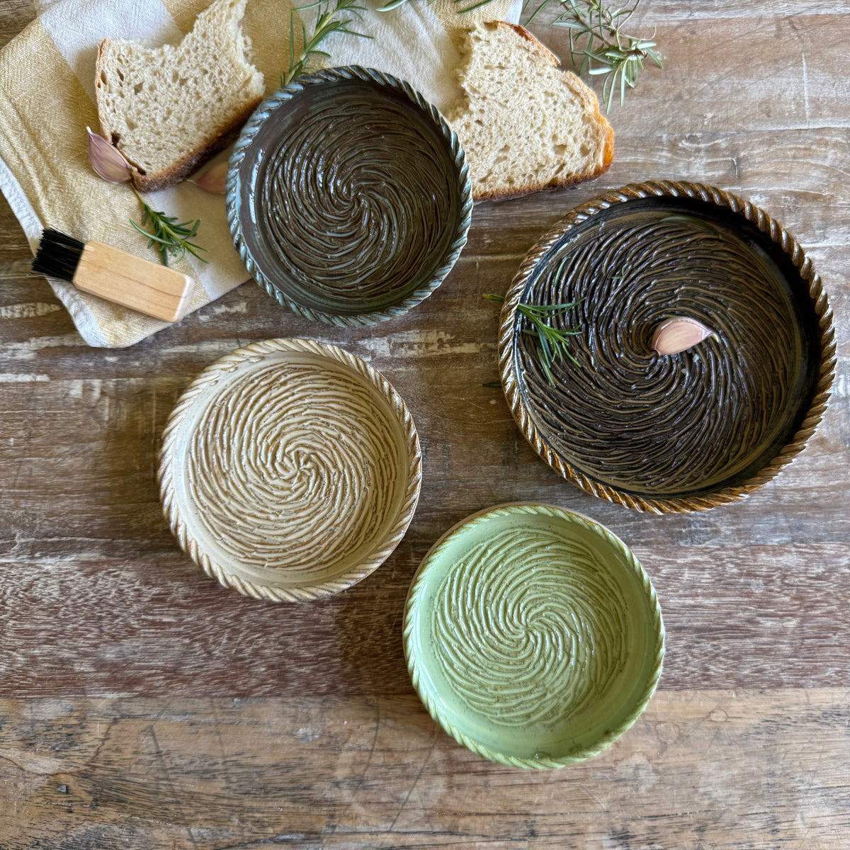 The Gathering Dish | Handmade Ceramic Garlic Grater, Herb & Dipping Dish
