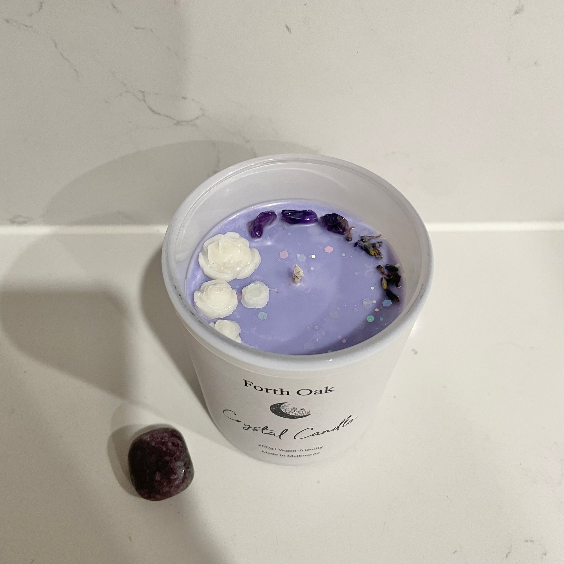 Amethyst Crystal Candle 200g