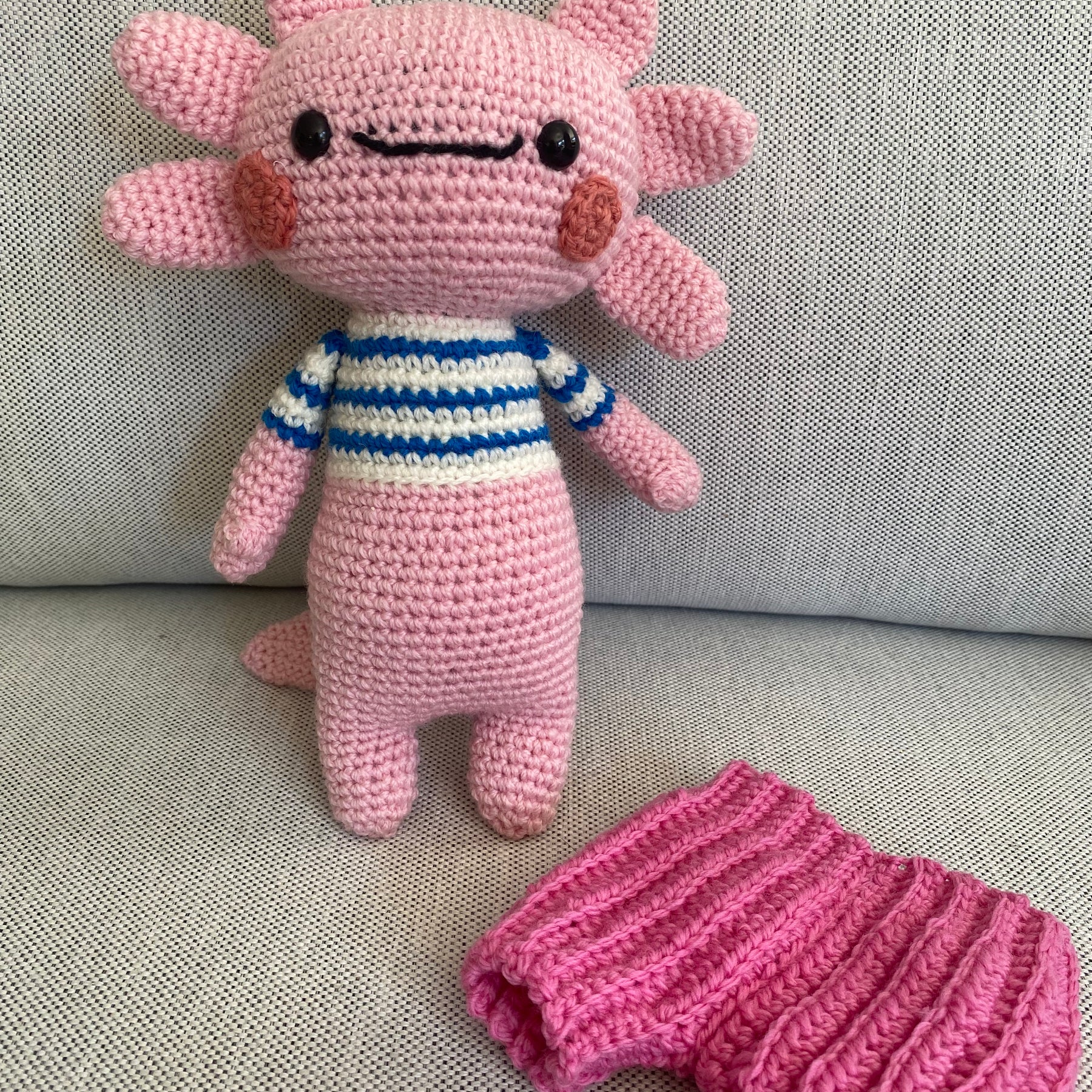Florence the Axolotl - crocheted toy