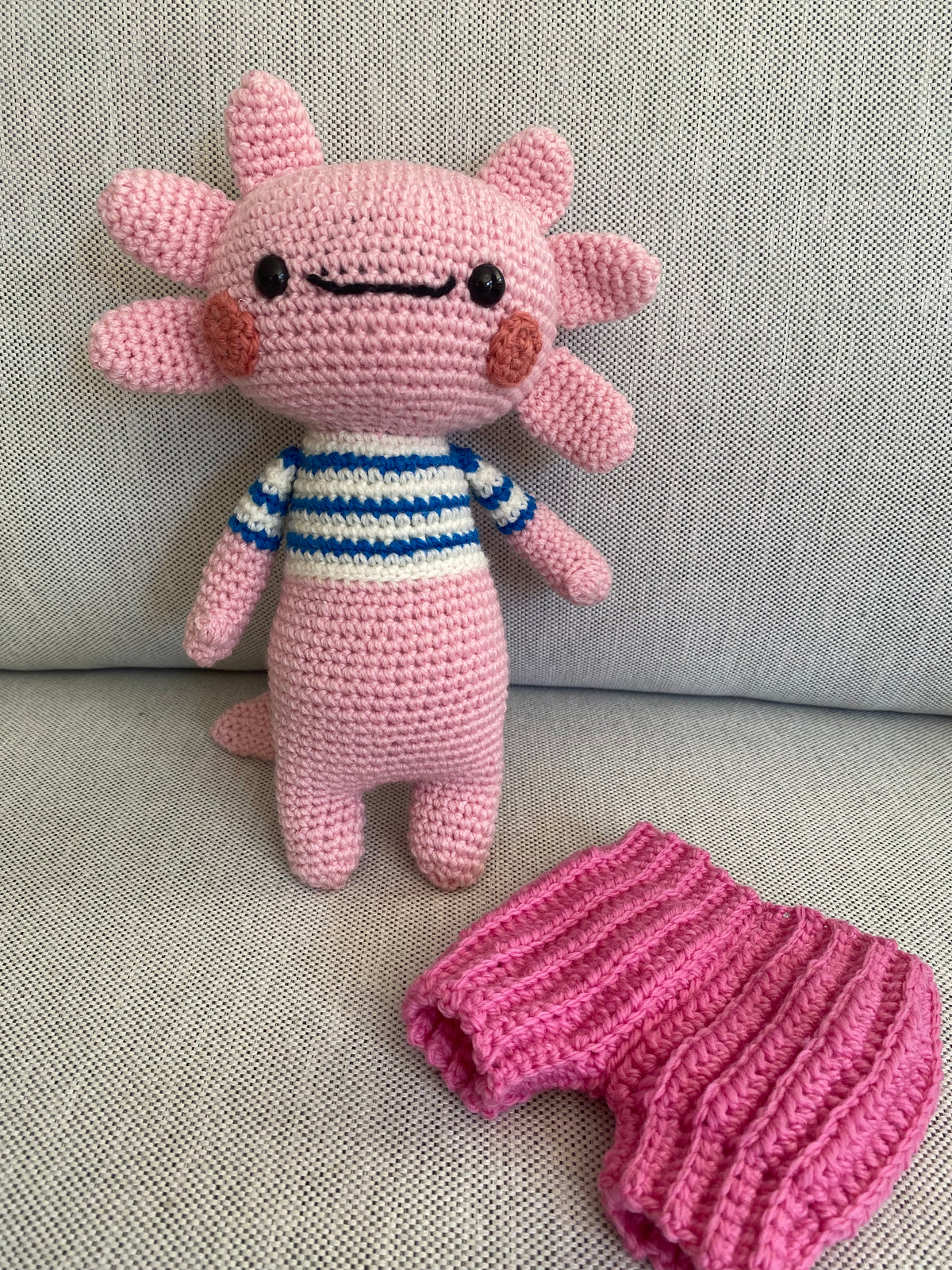 Florence the Axolotl - crocheted toy