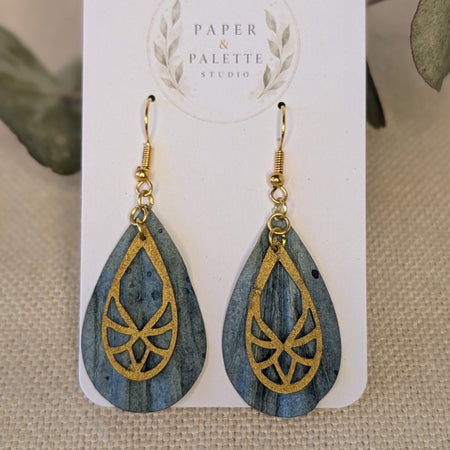 Ocean Inspired Art Deco Mini Earrings -  Eco Friendly Lightweight Jewellery