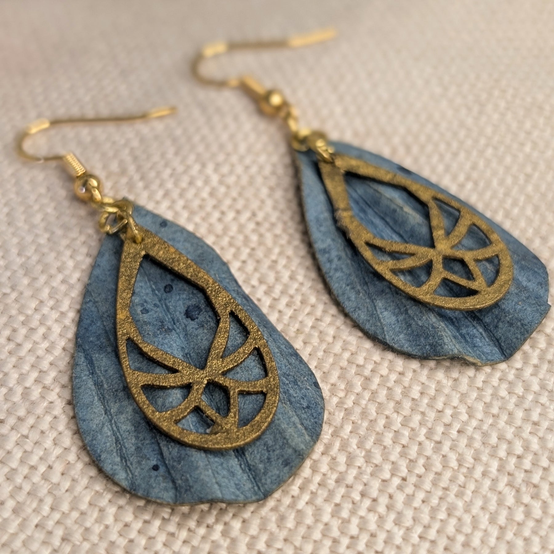 Ocean Inspired Art Deco Mini Earrings -  Eco Friendly Lightweight Jewellery