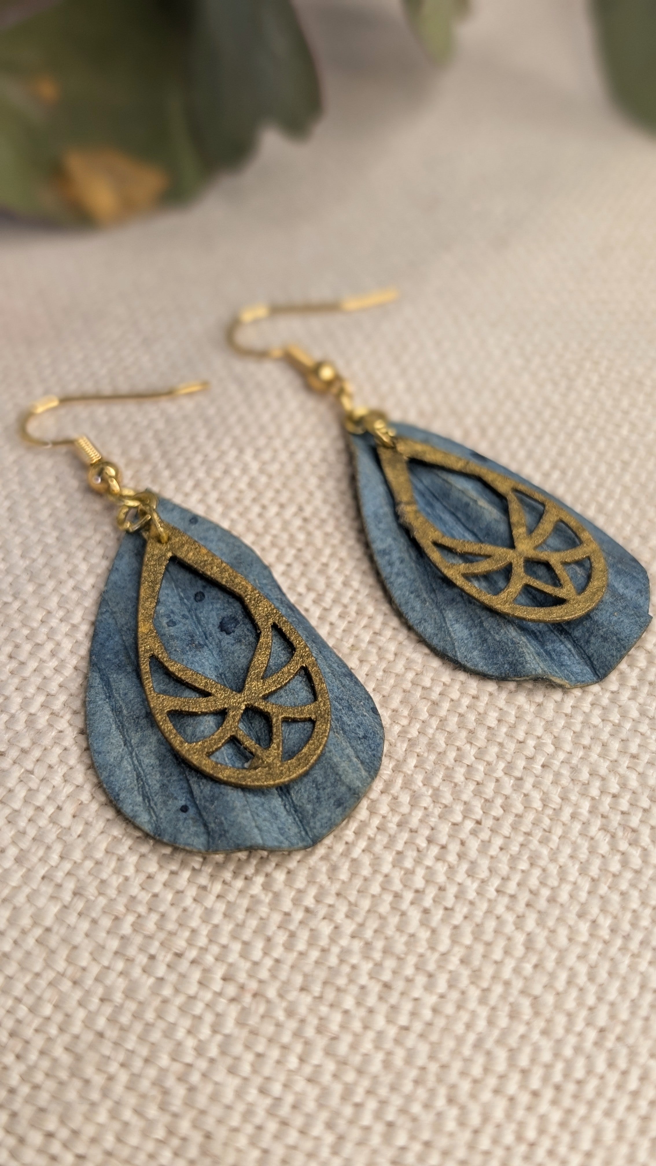 Ocean Inspired Art Deco Mini Earrings -  Eco Friendly Lightweight Jewellery