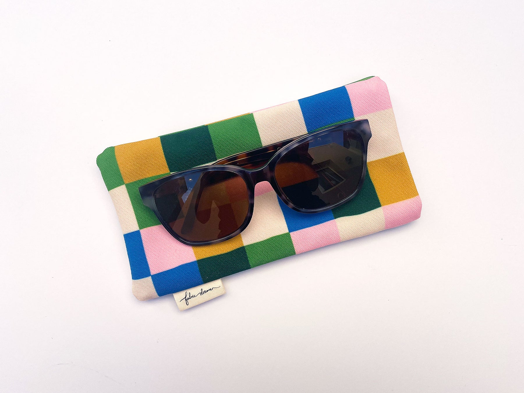 Fabric Glasses, Sunglasses Case, Handmade - Picnic (Dark)