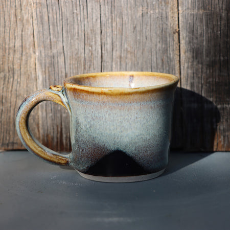 Hand Thrown Stoneware Espresso Mugs: brown and white hand made